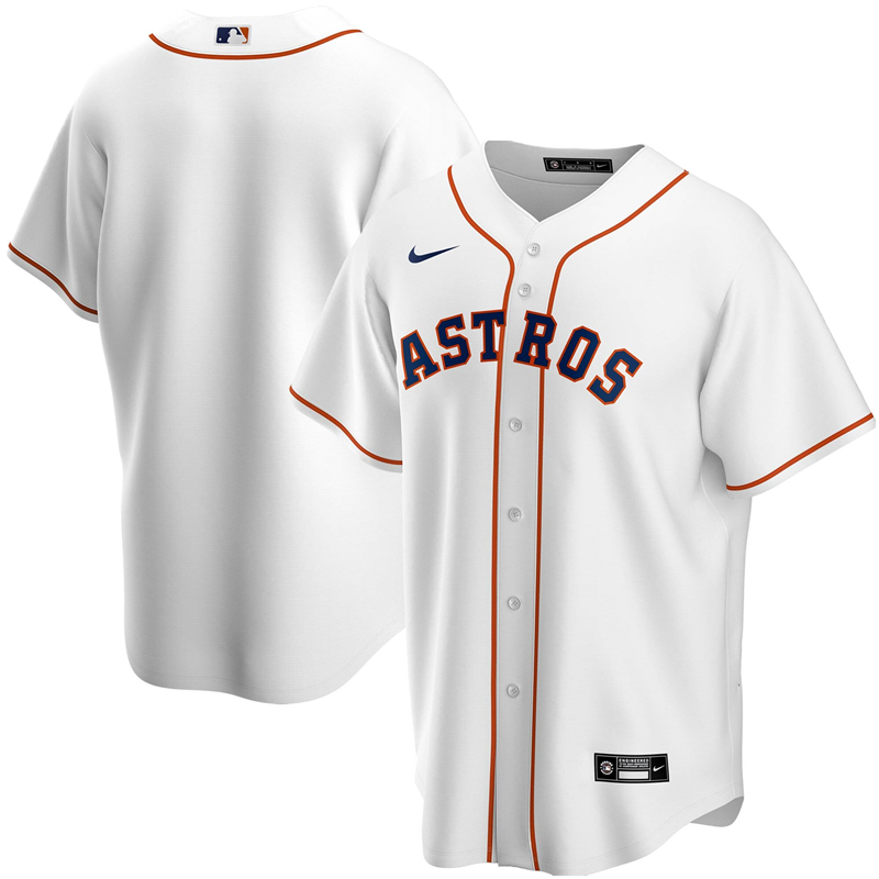 2020 MLB Men Houston Astros Nike White Home 2020 Replica Team Jersey 1->customized mlb jersey->Custom Jersey